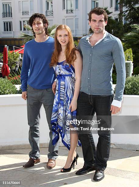 Mark Ryder, Isolda Dychauk and Stanley Weber attend the 'Borgia' photocall during MIPTV 2011 at Hotel Majestic on April 5, 2011 in Cannes, France.