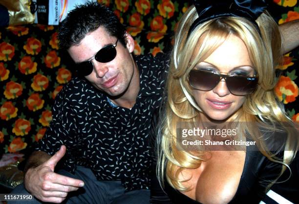 Frog and Pamela Anderson during Amanda LePore's Birthday Party at Plaid in New York City, New York, United States.