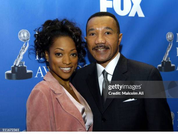 Kellita Smith and Kweisi Mfume during 35th NAACP Image Awards Nominations at The Four Seasons in Los Angeles, California, United States.