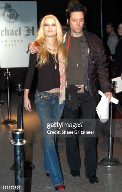 Theodoris Richards and Designer Michael H during Olympus Fashion Week Fall 2004 - Michael H - Backstage at Don Hills in New York City, NY, United...