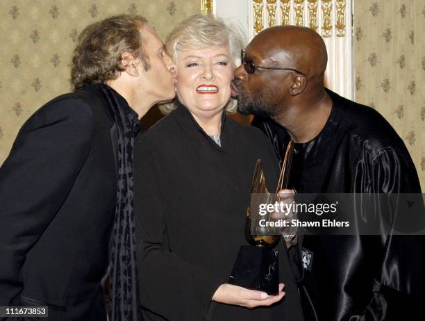 Michael Bolton, Frances Preston and Isaac Hayes during The Broadcasters Foundation Presents their 2004 Golden Mike Award to Frances W. Preston of BMI...