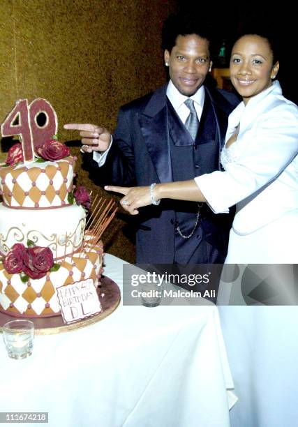 Hughley and wife LaDonna Hughley during D.L. Hughley 40th Birthday Bash at Bliss Resturant in Los Angeles, California, United States.