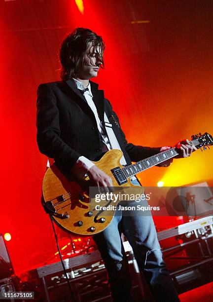 Nick Valensi of The Strokes during The Strokes perform in Kansas City on April 28, 2004 at Uptown Theatre in Kansas City, Missouri, United States.