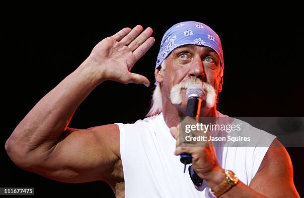 Hulk Hogan during KMXV's Red, White and Boom at Verizon Wireless Amphitheater in Bonner Springs, Kansas, United States.