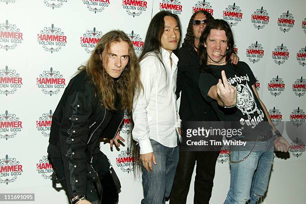 Dragon Force during The Metal Hammer Golden Gods Awards 2005 - Arrivals & Press Room at The Astoria in London, Great Britain.
