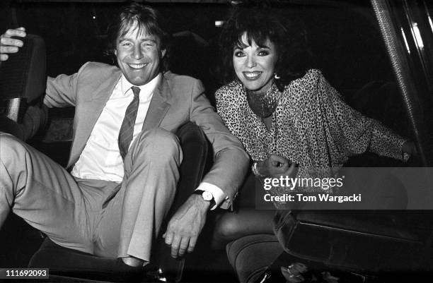 Bill Wiggins and Joan Collins during Joan Collins Sighting at Annabel's Club - 1987 at Annabel's Club in London, Great Britain.