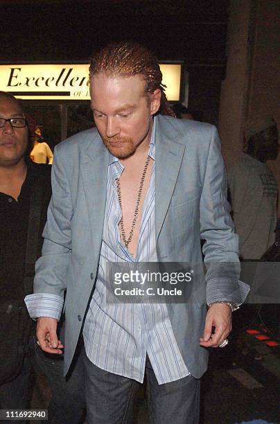 Axl Rose during Celebrity Sightings at the Cuckoo Club - July 26, 2006 in London, Great Britain.
