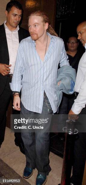 Axl Rose during Celebrity Sightings at the Cuckoo Club - July 26, 2006 in London, Great Britain.