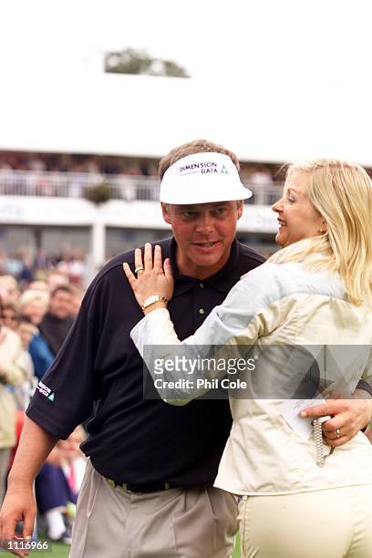 Darren Clarke of Northern Ireland Winner with his wife Heather after Four Rounds at the Smurfit European Open at the Kildare Hotel and Country Club,...