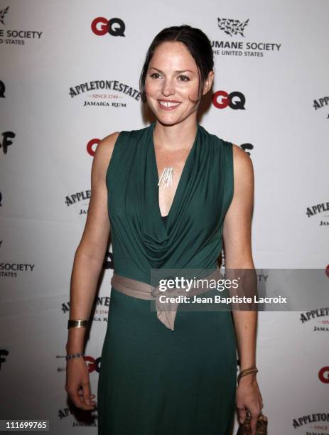 Jorja Fox arrives at NSF, The Humane Society Of The U.S. And GQ Magazine Benefit to stop puppy mills on September 22, 2009 in Los Angeles, California.