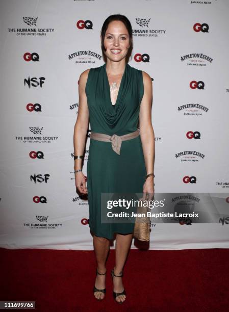 Jorja Fox arrives at NSF, The Humane Society Of The U.S. And GQ Magazine Benefit to stop puppy mills on September 22, 2009 in Los Angeles, California.