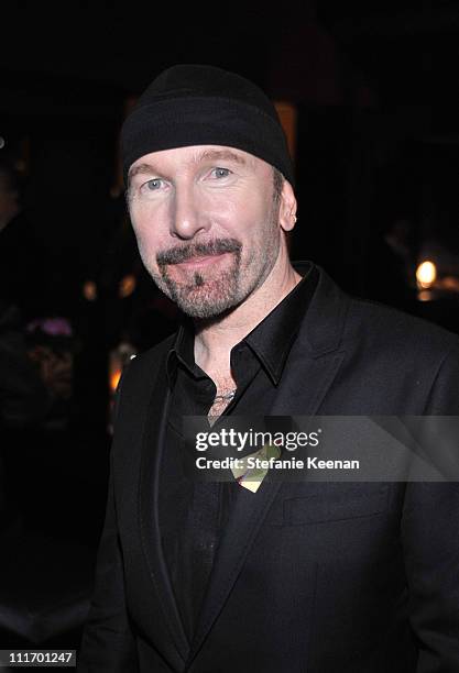 Musician The Edge attends the Weinstein Company Golden Globes after party co-hosted by Martini held at BAR 210 at The Beverly Hilton Hotel on January...