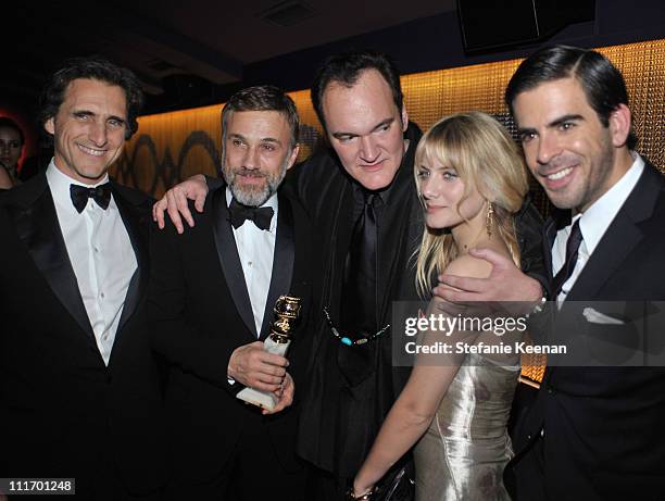 Producer Lawrence Bender, actor Christoph Waltz, director Quentin Tarantino, actress Melanie Laurent and director Eli Roth attend the Weinstein...