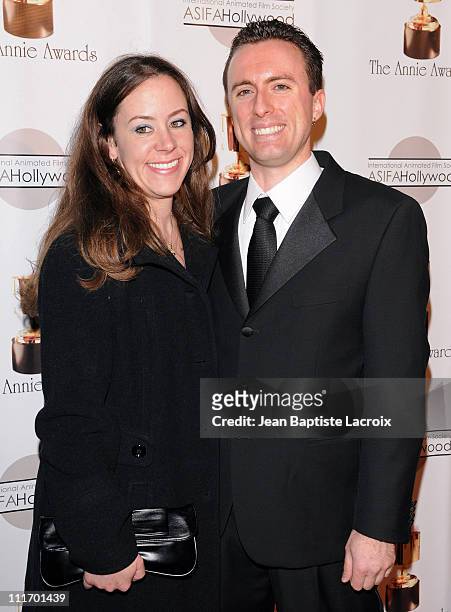 Rob Fendler and fiancee Michele Smith arrive at the 37th Annual IAFSA, ASIFA-Hollywood Annie Awards held at Royce Hall, UCLA on February 6, 2010 in...