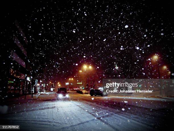 snowy night - germany snow stock pictures, royalty-free photos & images