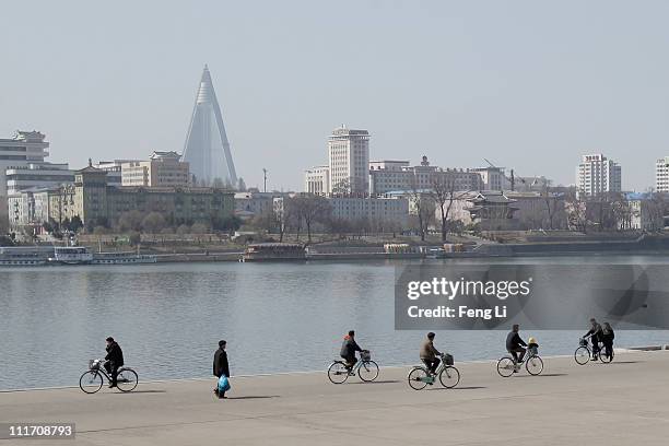 General view of downtown on April 3, 2011 in Pyongyang, North Korea. Pyongyang is the capital city of North Korea and the population is about 2 000.