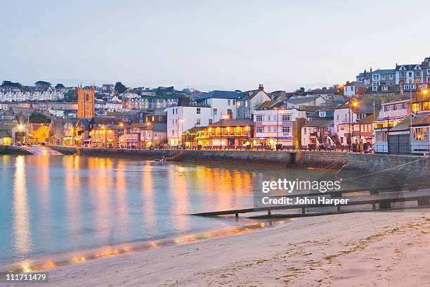 st. ives, dusk, cornwall - st ives cornwall stock-fotos und bilder