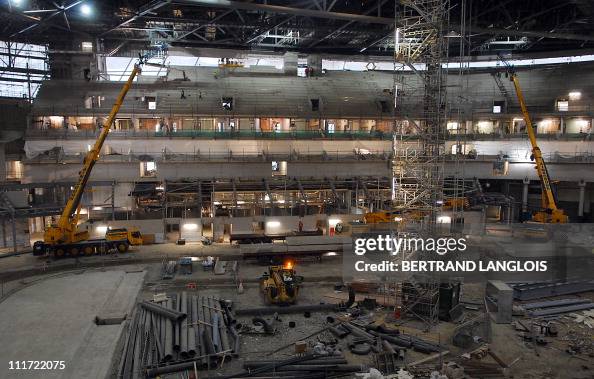 O2 Construction Construction work at 'The O2' building is pictured in Greenwich ...