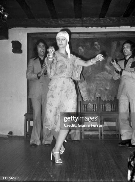 The german actress Nadiuska in a flamenco show Madrid, Spain. .