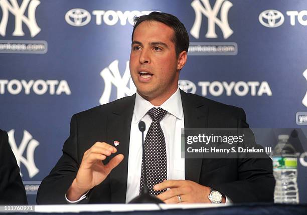 New York Yankee Mark Teixeira attends a press conference to launch New York Yankees' Mark Teixeira's "Dream Team" campaign to raise funds for Harlem...