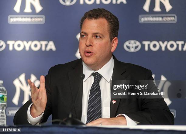 Executive Director at Harlem RBI, Richard Berlin attends a press conference to launch New York Yankees' Mark Teixeira's "Dream Team" campaign to...