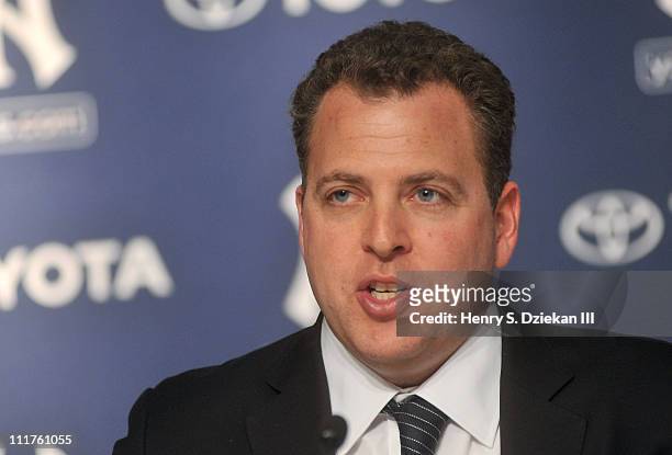 Executive Director at Harlem RBI, Richard Berlin attends a press conference to launch New York Yankees' Mark Teixeira's "Dream Team" campaign to...