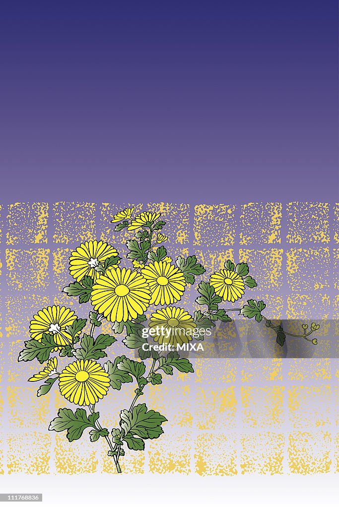 CG of Japanese Painting, Chrysanthemum