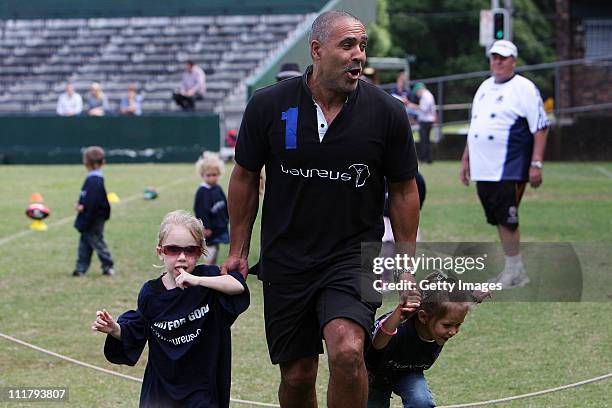 Laureus World Sports Academy Member Daley Thompson is joined by Indigenous school children, coaches and volunteers from key sports partners of the...