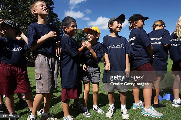 Young children participate in the Laureus World Sports Academy clinic for Indigenous school children, coaches and volunteers from key sports partners...