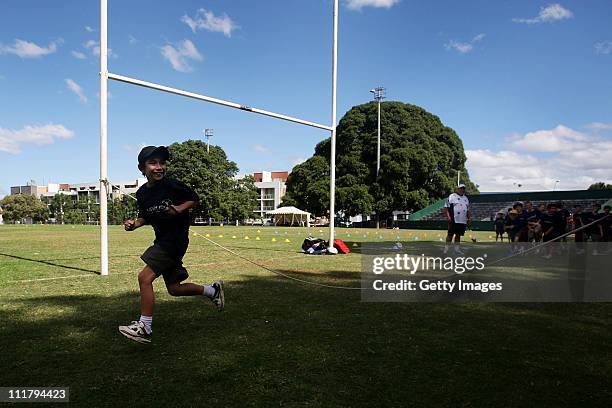 Young children participate in the Laureus World Sports Academy clinic for Indigenous school children, coaches and volunteers from key sports partners...