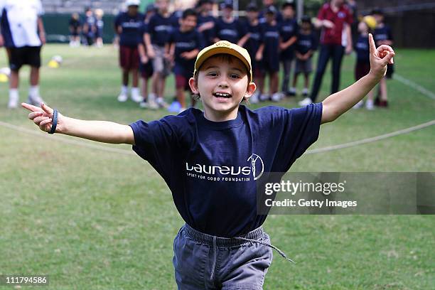 Young children participate in the Laureus World Sports Academy clinic for Indigenous school children, coaches and volunteers from key sports partners...