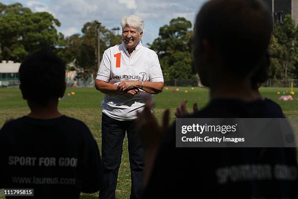 Laureus World Sports Academy Member Dawn Fraser is joined by Indigenous school children, coaches and volunteers from key sports partners of the...