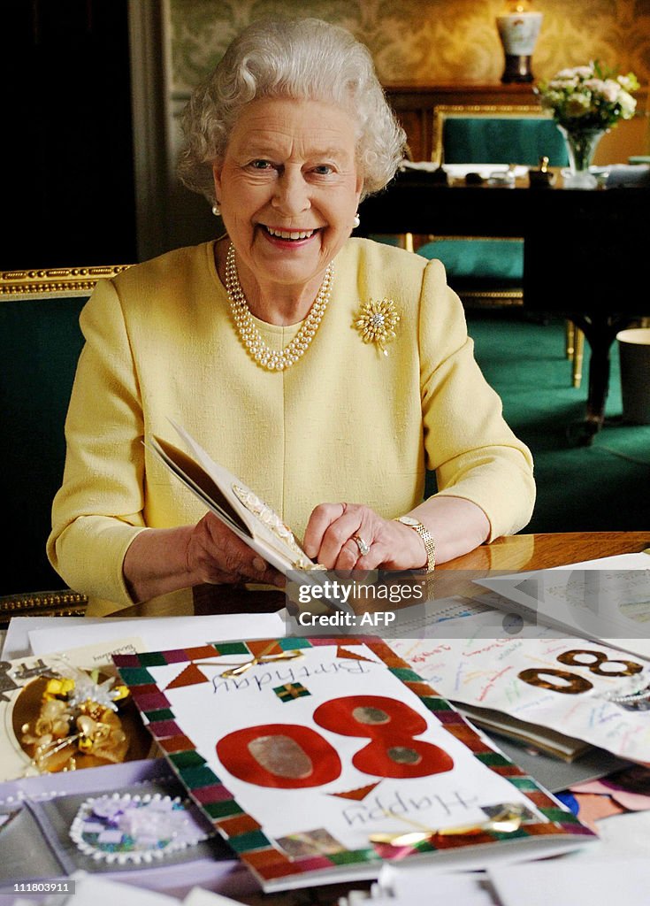 Britain's Queen Elizabeth II sits in the