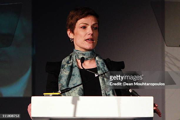 French Minister for Sport and Thirteen times National Katate Champion, Chantal Jouanno speaks during the 2018 Olympics Winter Games bid presentation...