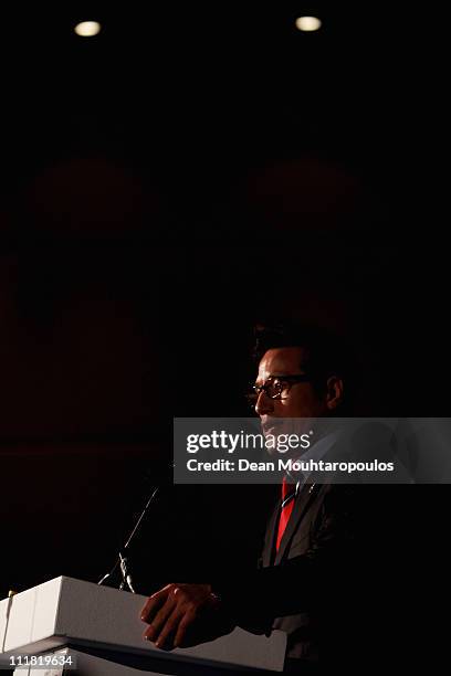 Korea's Minister of Culture and Sport, Byoung-gug Choung speaks during the 2018 Olympics Winter Games bid presentation for Pyeongchang at the Park...