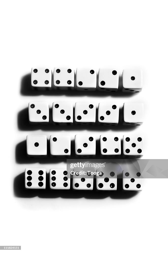 Different winning rolls of dice