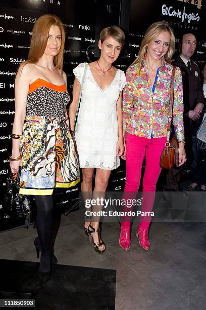 Olivia de Borbon, Carla Royo Villanova and Marta Robles attend Moda Tendencias photocall at El Corte Ingles store Castellana street on April 7, 2011...