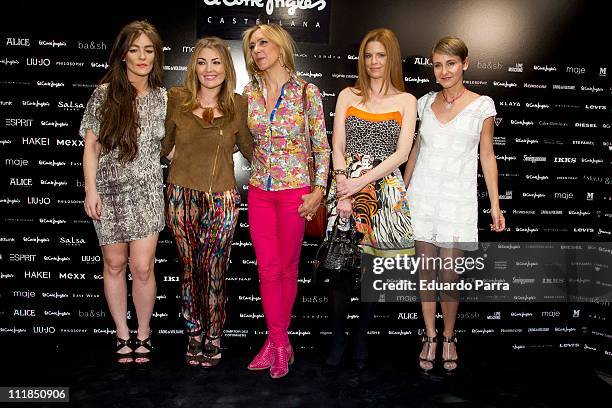Idoia Montero, Amaia Montero, Marta Robles, Olivia de Bobon and Carla Royo Villanova attend Moda Tendencias photocall at El Corte Ingles store...