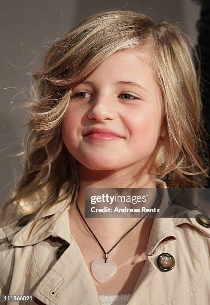 Emma Schweiger arrives for the 'new faces award' 2011 at the bcc on April 7, 2011 in Berlin, Germany.