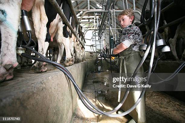 young farmer - agricultural equipment stockfoto's en -beelden