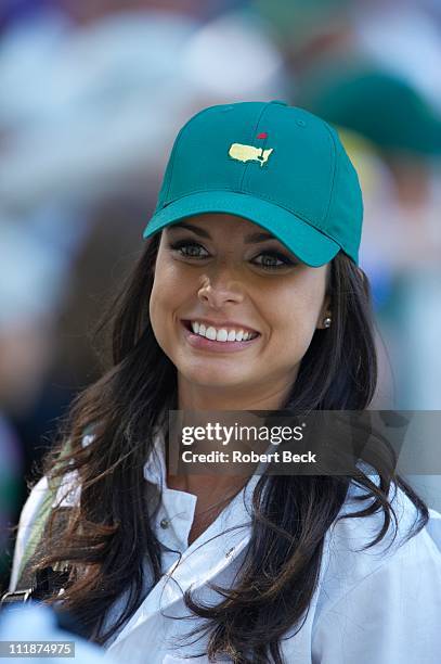 Masters Preview: Closeup of Amber Watney, wife of Nick Watney, during Par 3 Contest on Wednesday at Augusta National. Augusta, GA 4/6/2011CREDIT:...