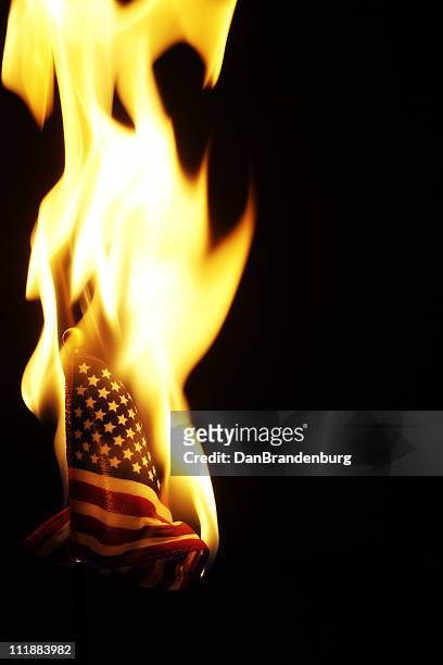 burning flag usa - burning flag stock pictures, royalty-free photos & images