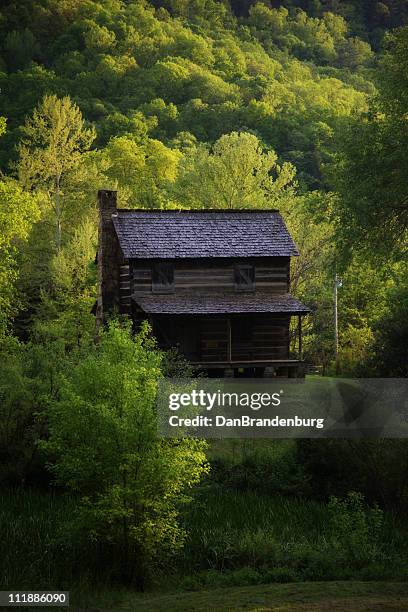 old cabin - tennessee v kentucky stock pictures, royalty-free photos & images