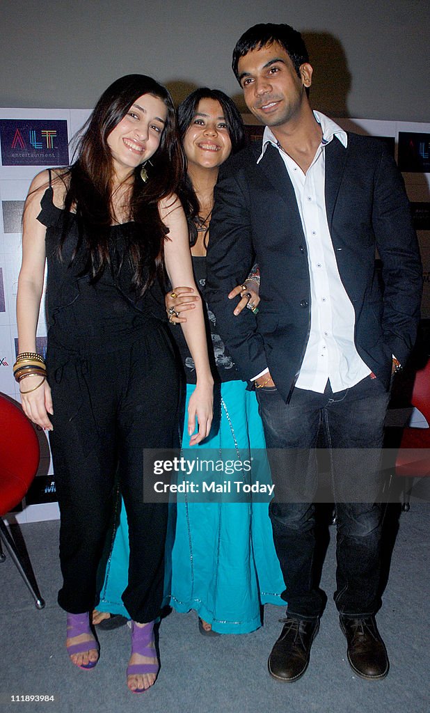 Kainaz Motivala Ekta Kapoor and Raj Kumar Yadav at the launch of