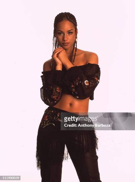 Portrait of singer Alicia Keys, New York, 2001.