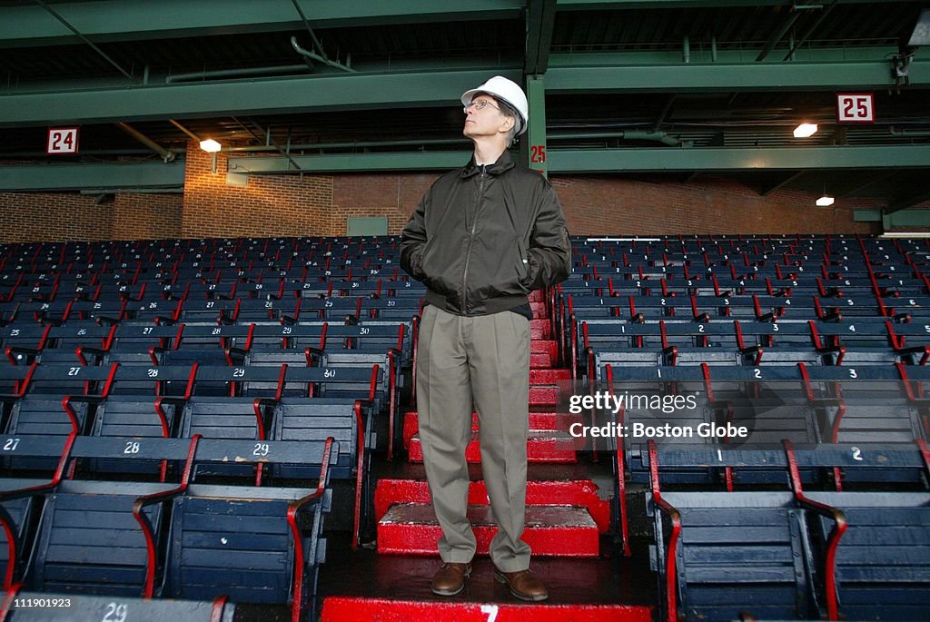 John Henry Works In His Office At Fenway Park