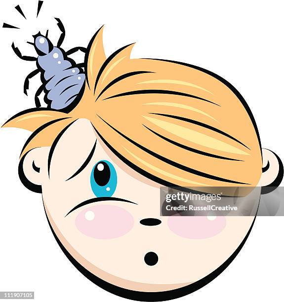 lice or louse in the hair - louse stock illustrations