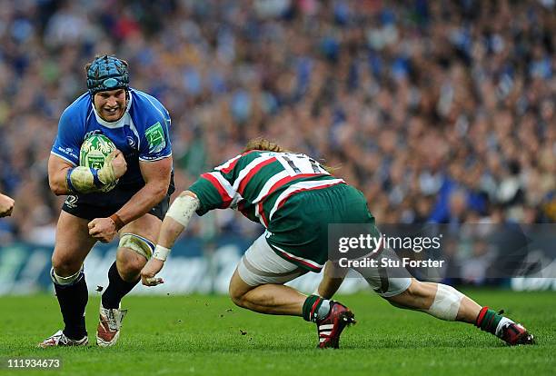 Leinster player Sean O' Brien in action during the Heineken Cup Quarter Final match between Leinster and Leicester Tigers at Aviva Stadium on April...