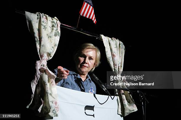 Actress Brenda Currin performs on stage at the 40th Anniversary Music-Theatre Jam at 10 Jay Street Dumbo on April 9, 2011 in New York City.