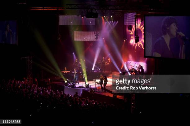 Simon Keizer and Nick Schilder of Nick & Simon perform on stage at Ahoy on April 9, 2011 in Rotterdam, Netherlands.